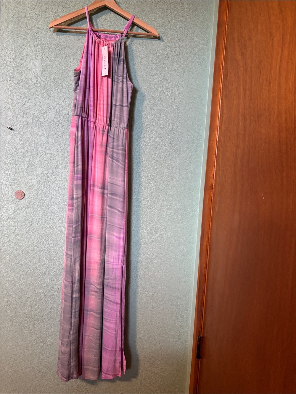 Gilli Pink & Lavender Sleeveless Women’s Maxi Dress Size Small NWT